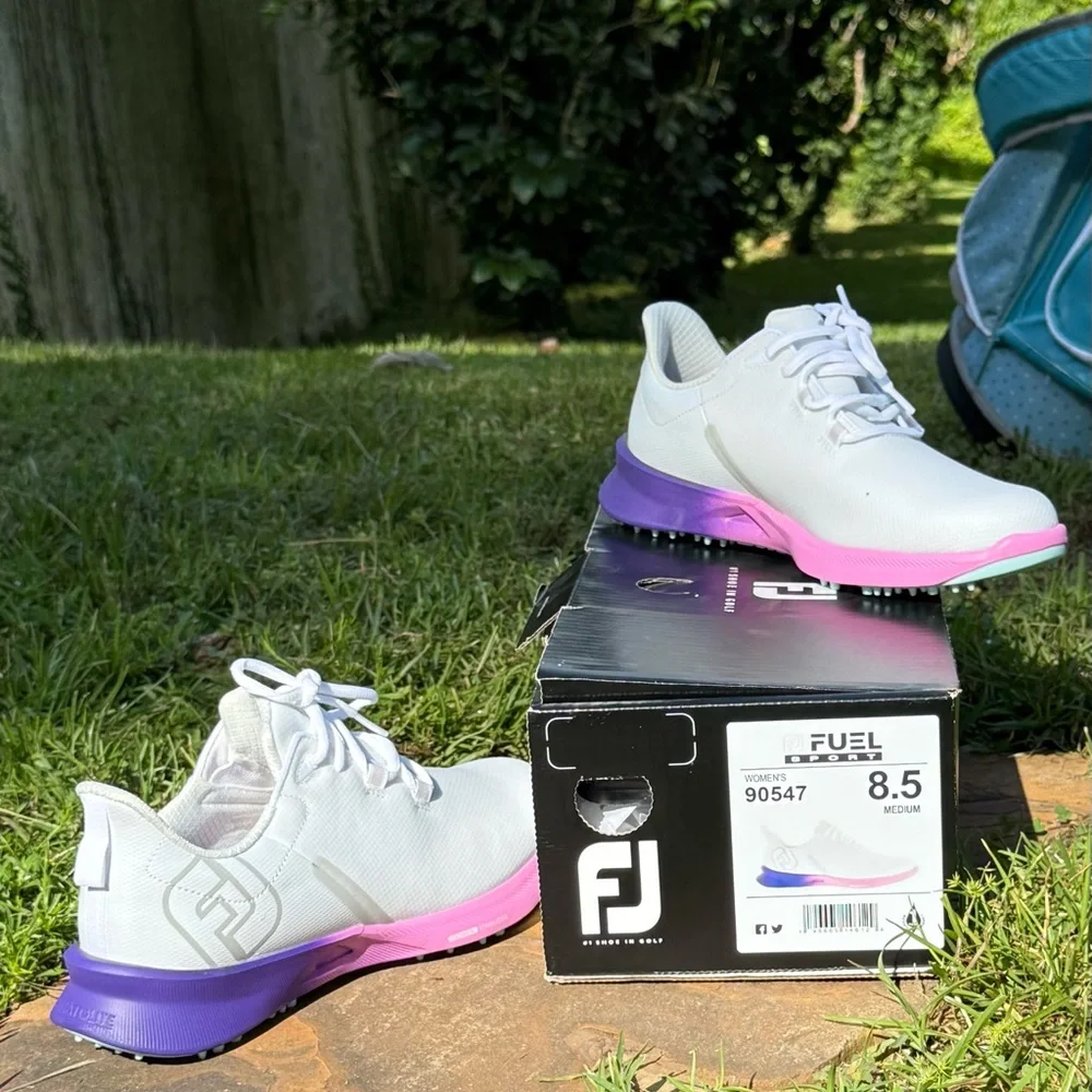 NEW FootJoy Fuel Sport Women’s Golf Shoes White/Pink/Purple Size 8.5 Medium NIB